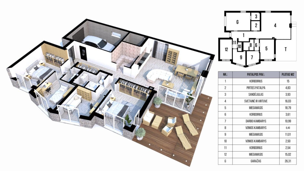 Parduodamas namas Jukšėnų g., Kūlių k., Vilniaus r. sav., 166.96 m² ploto 5 kambariai 3