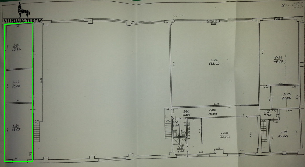Nuomojamos gamybinės, sandėliavimo patalpos Arimų g., Naujoji Vilnia, Vilniaus m., Vilniaus m. sav., 442.76 m2 ploto 2