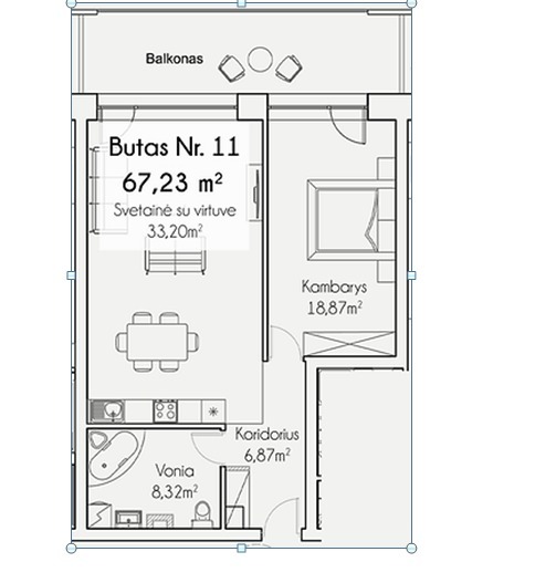 Parduodamas butas Jaunimo g., Birštono m., Birštono sav., 67.24 m2 ploto, 2 kambariai 19