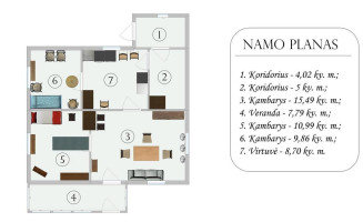 Parduodamas namas Tolučių k., Ukmergės r. sav., 61.85 m2 ploto, 1 aukštai 7