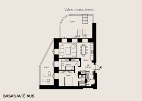 Parduodamas butas J. Basanavičiaus g., Naujamiestis, Vilniaus m., Vilniaus m. sav., 73.51 m² ploto 3 kambariai 4