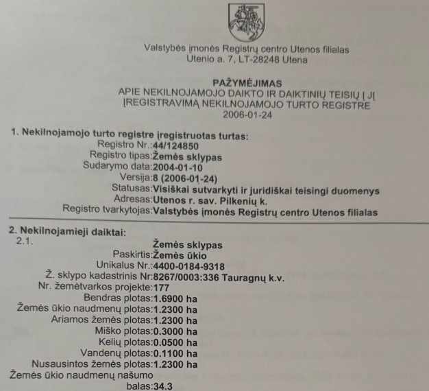 Parduodamas sklypas Tauragnų k., Utenos r. sav., 497 a ploto 11