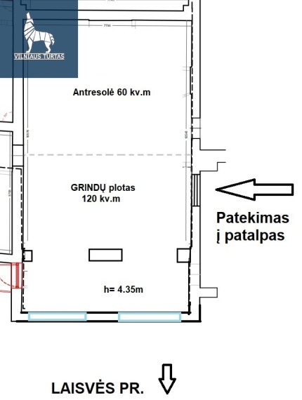 Parduodamos administracinės patalpos Laisvės pr. 53e, Vilnius, Šeškinė, Vilniaus m., Vilniaus m. sav., 154 m2 ploto 2