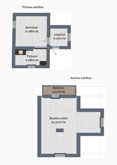 Parduodamas namas Lazdynų g., Kalotės k., Klaipėdos r. sav., 59.32 m2 ploto, 2 aukštai 32