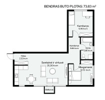Parduodamas butas Geležinio Vilko g., Kalniečiai, Kauno m., Kauno m. sav., 74 m2 ploto, 3 kambariai 16