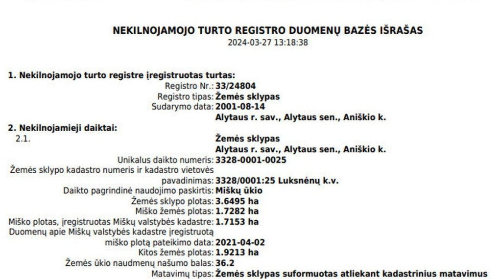 Parduodamas sklypas Aniškio g., Aniškio k., Alytaus r. sav., 547 a ploto 3