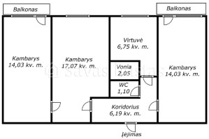 Parduodamas butas Respublikos g., Naujosios Akmenės m., Akmenės r. sav., 61.2 m2 ploto, 3 kambariai 19