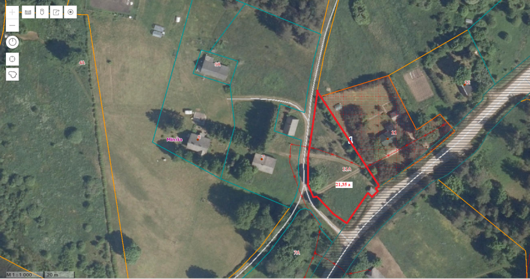 Parduodamas sklypas Minčios k., Utenos r. sav., 21.35 a ploto 1