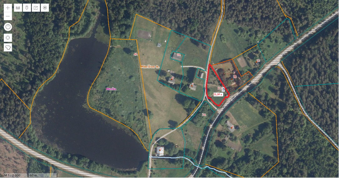 Parduodamas sklypas Minčios k., Utenos r. sav., 21.35 a ploto 3
