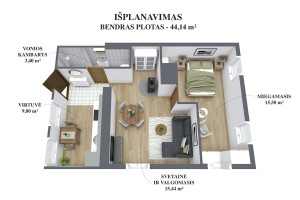 Parduodamas namas Rugiagėlių g., Naujoji Vilnia, Vilniaus m., Vilniaus m. sav., 44 m2 ploto 17