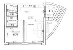 Parduodamas butas Paribio g., Žvėrynas, Vilniaus m., Vilniaus m. sav., 54.00 m² ploto 2 kambariai 38