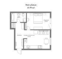 Parduodamas butas Lazdynėlių g., Lazdynėliai, Vilniaus m., Vilniaus m. sav., 45.99 m2 ploto, 2 kambariai 26