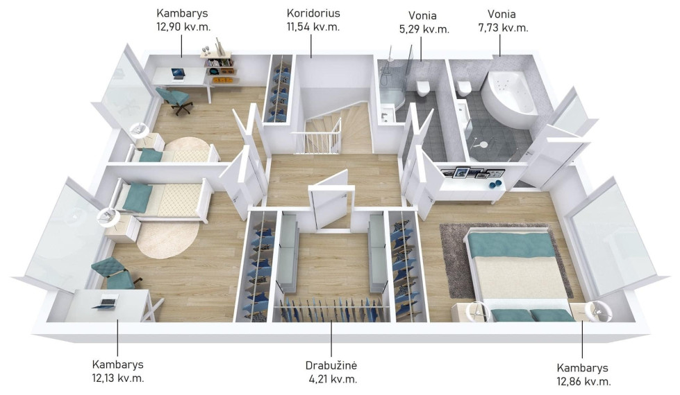 Parduodamas namas Lapišės g., Lieporiai, Šiaulių m., Šiaulių m. sav., 123.44 m² ploto 4 kambariai 24