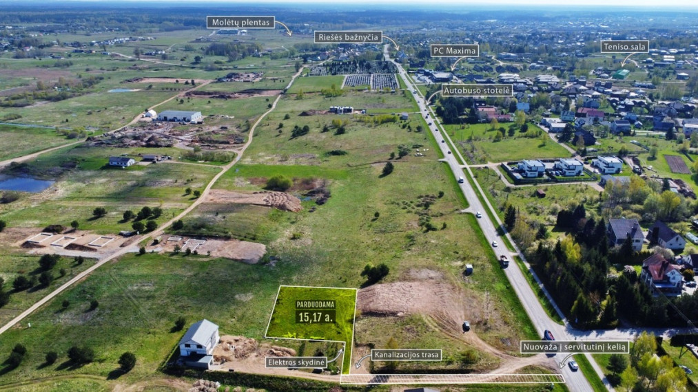 Parduodamas kitos paskirties sklypas Beržų g.37, Riešės k., Vilniaus r. sav., 15.17 a ploto 2
