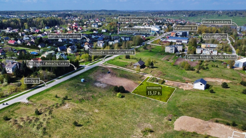 Parduodamas kitos paskirties sklypas Beržų g.37, Riešės k., Vilniaus r. sav., 15.17 a ploto 6