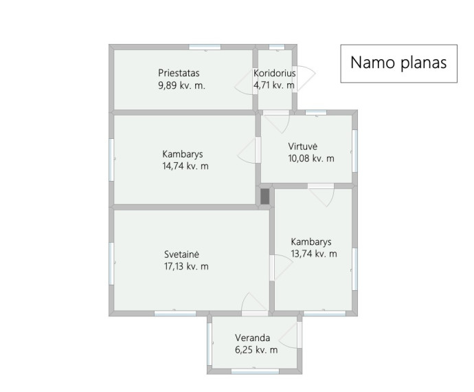 Parduodamas namas Sodžiaus g., Širvintų k., Širvintų r. sav., 76.54 m2 ploto, 1 aukštai 5