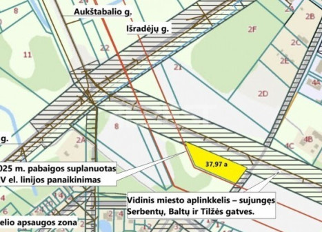 Parduodamas komercinės paskirties sklypas Sprudeikos g., Verduliai, Šiaulių m., Šiaulių m. sav., 37.97 a ploto