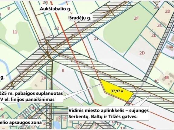 Parduodamas komercinės paskirties sklypas Sprudeikos g., Verduliai, Šiaulių m., Šiaulių m. sav., 37.97 a ploto 1