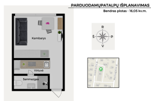 Parduodamas butas Giedraičių g., Šnipiškės, Vilniaus m., Vilniaus m. sav., 16.05 m² ploto 1 kambarys 15