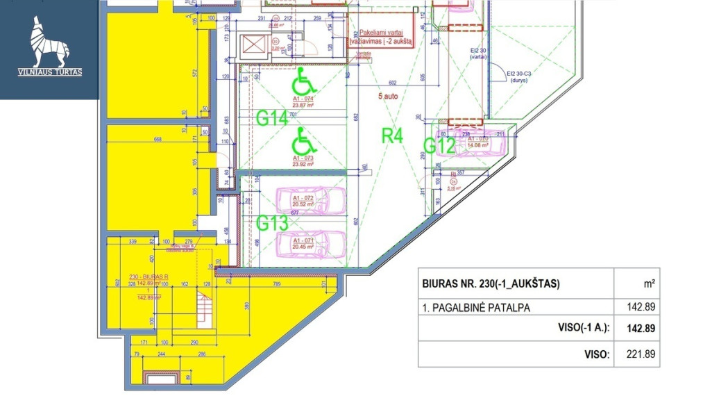 Parduodamos administracinės patalpos Kernavės g.17, Šnipiškės, Vilniaus m., Vilniaus m. sav., 221.89 m2 ploto 3