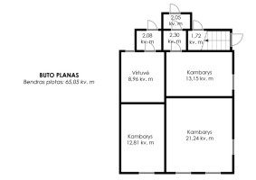 Parduodamas butas Giedraičių g., Šnipiškės, Vilniaus m., Vilniaus m. sav., 65.05 m2 ploto, 3 kambariai 17