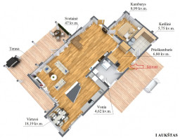 Parduodamas namas Riešės vs., Vilniaus r. sav., 182.6 m2 ploto, 2 aukštai 35