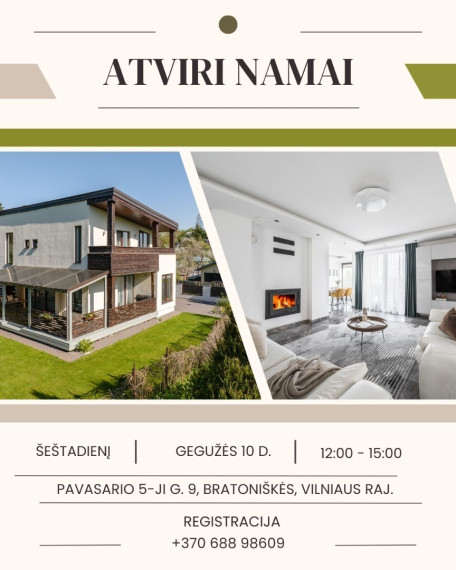 Parduodamas namas Riešės vs., Vilniaus r. sav., 182.6 m2 ploto, 2 aukštai 2