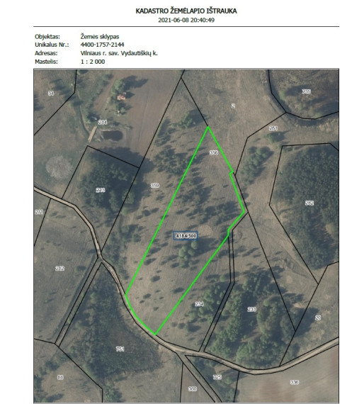 Parduodamas sklypas Vydautiškių k., Vilniaus r. sav., 145 a ploto 3