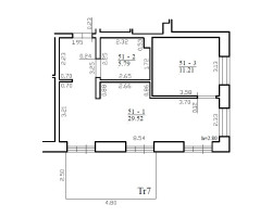 Parduodamos administracinės, kitos paskirties, paslaugų, prekybos patalpos Eigulių g., Naujamiestis, Vilniaus m., Vilniaus m. sav., 46.52 m2 ploto 4