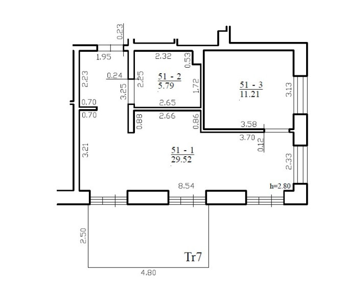 Parduodamos administracinės, kitos paskirties, paslaugų, prekybos patalpos Eigulių g., Naujamiestis, Vilniaus m., Vilniaus m. sav., 46.52 m2 ploto 4