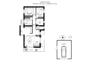 Parduodamas namas Bendorėlių 2-oji al., Bendorių k., Vilniaus r. sav., 149.72 m2 ploto, 1 aukštai 14