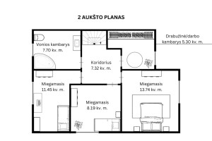 Parduodamas namas Kaimynų g., Radžiulių k., Vilniaus r. sav., 156.42 m2 ploto, 2 aukštai 30