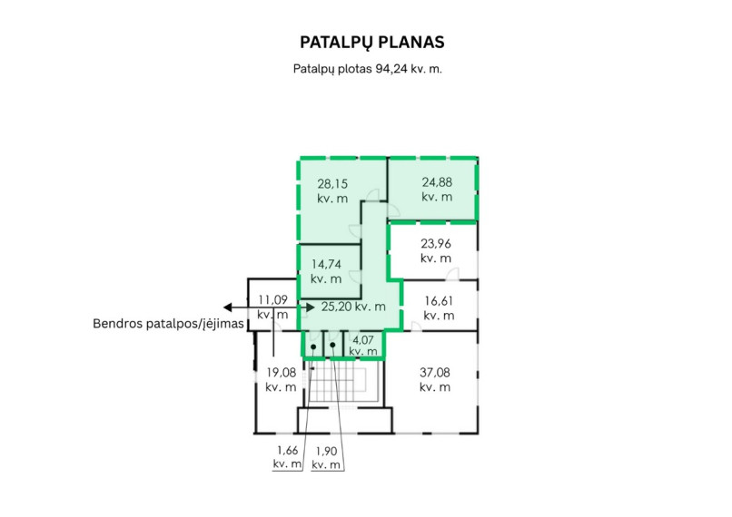 Nuomojamos administracinės, kitos paskirties, sandėliavimo patalpos Vytenio g., Naujamiestis, Vilniaus m., Vilniaus m. sav., 94.74 m2 ploto 10