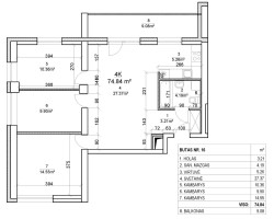 Parduodamas butas Rygos g., Justiniškės, Vilniaus m., Vilniaus m. sav., 75 m² ploto 4 kambariai 15