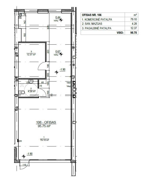 Parduodamos patalpos Leičių g., Pašilaičiai, Vilniaus m., Vilniaus m. sav., 96.00 m² ploto 4