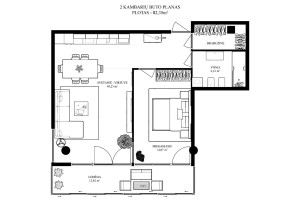 Parduodamas butas Konstitucijos pr., Šnipiškės, Vilniaus m., Vilniaus m. sav., 82.35 m2 ploto, 2 kambariai 32