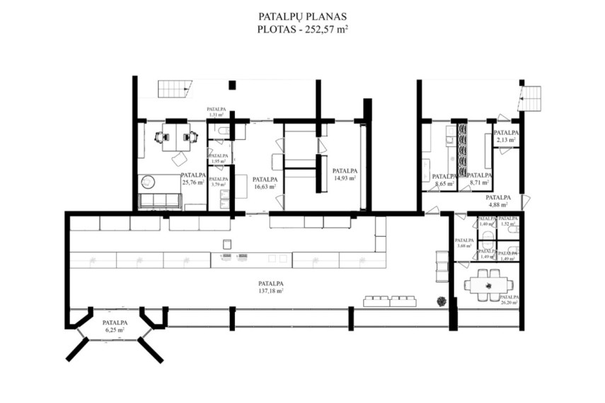 Nuomojamos kitos paskirties, paslaugų, prekybos patalpos Braškių g., Verkiai, Vilniaus m., Vilniaus m. sav., 295.5 m2 ploto 5