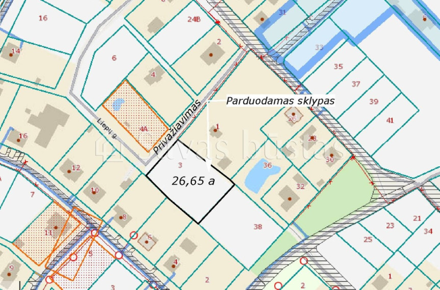 Parduodamas sklypas Liepų g., Aukštelkės k., Šiaulių r. sav., 26.65 a ploto 5