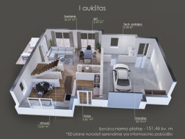 Parduodamas namas Mėtų g., Bajorų k., Vilniaus r. sav., 151 m2 ploto, 2 aukštai 8