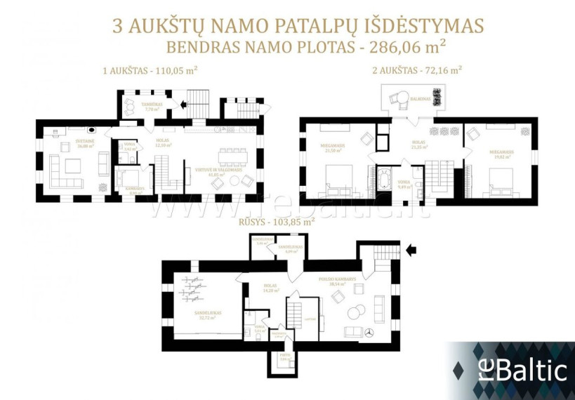 Parduodamas namas Aguonų g., Centras, Vilniaus m., Vilniaus m. sav., 245 m2 ploto, 3 aukštai 8