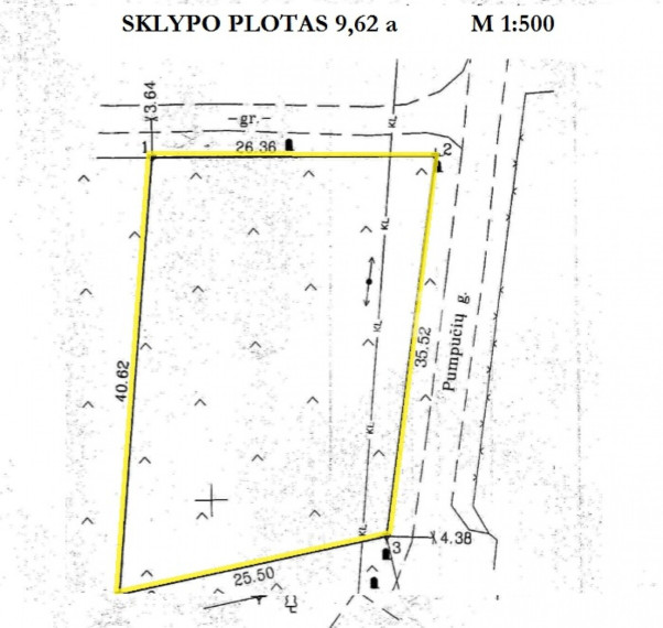 Parduodamas namų valdos paskirties sklypas Pumpučių g., Lukšių k., Šiaulių r. sav., 9.62 a ploto 1