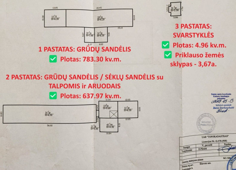 Parduodamos gamybinės, kitos paskirties, sandėliavimo patalpos Mokyklos g., Ingavangio k., Prienų r. sav., 1426.23 m2 ploto 14