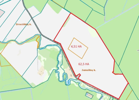 Parduodamas sklypas Januškų k., Pasvalio r. sav., 6700.00 a ploto