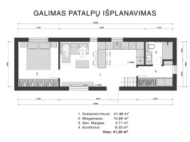 Parduodamas naujos statybos neįrengtas karkasinis namas Trakų m.. Plento g., 3A,  39 kv.m ploto 12