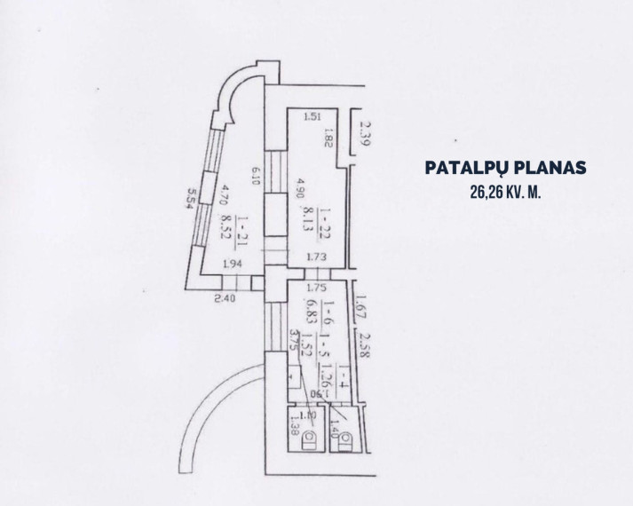 Nuomojamos kitos paskirties, maitinimo, paslaugų, prekybos, sandėliavimo patalpos Vilniaus g., Centras, Šiaulių m., Šiaulių m. sav., 26.26 m2 ploto 4