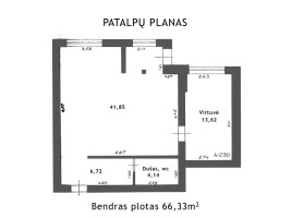 Parduodamas erdvus 2 kambarių butas Vilniuje, Kalvarijų g. 290, 66.33 kv.m ploto 17