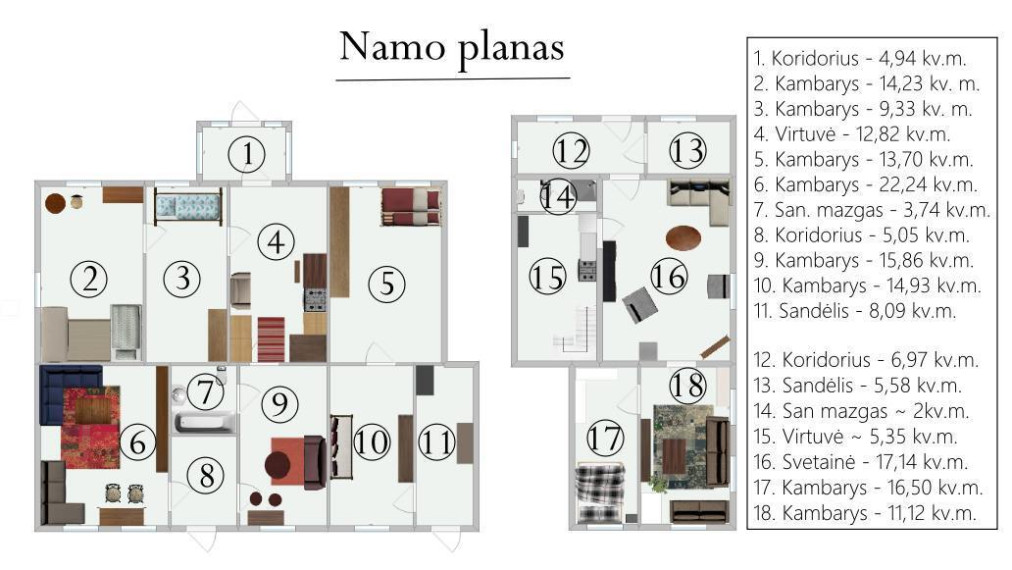 Parduodamas namas Mikalajūnų g., Gelvonų mstl., Širvintų r. sav., 189.59 m2 ploto, 2 aukštai 6