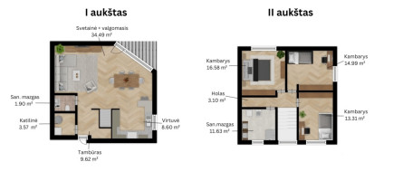 Parduodamas namas Vilniaus r. sav., Klevinės vs., `Girių, 118 m2 ploto, 2 aukštai 23