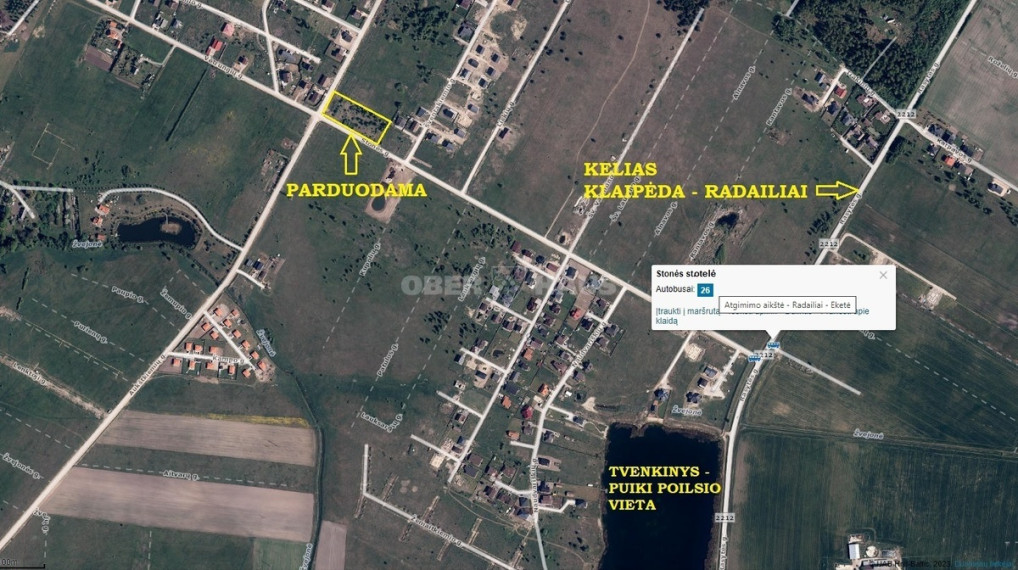 Parduodamas namų valdos paskirties sklypas Stonės g., Mazūriškių k., Klaipėdos r. sav., 60 a ploto 3