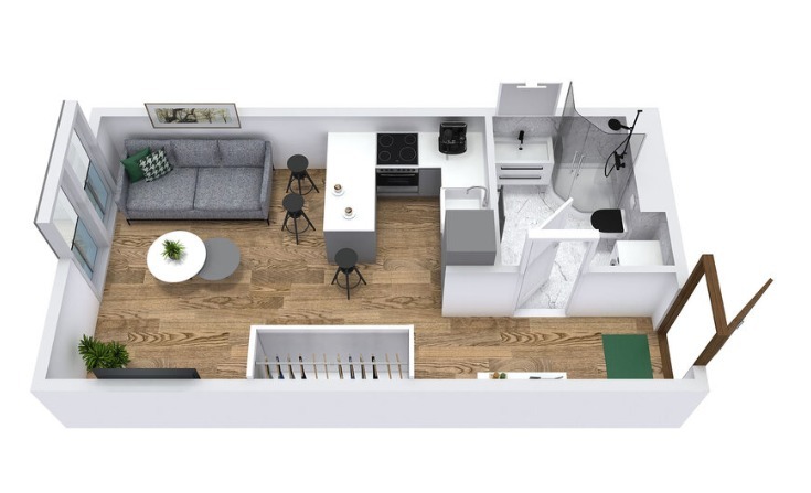 Parduodamas butas Kalvarijų g., Šnipiškės, Vilniaus m., Vilniaus m. sav., 26.75 m2 ploto, 1 kambariai 3